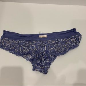 Adore Me Blue and Biege Pattern Lace Panties Med NWT
